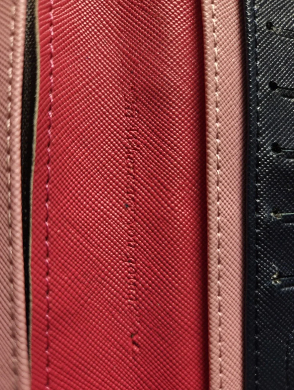 Shinzi Katoh Womans Wallet Pink Navy Blue Colorblock Zipper Compartments